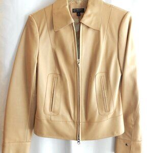 Classiques Entier Caramel Leather Jacket in Size 4